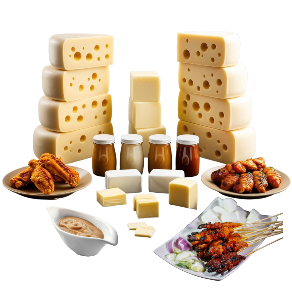 Rasa Foods chef packs: cheeses, butter, satay skewers, chicken wingsticks and sauces